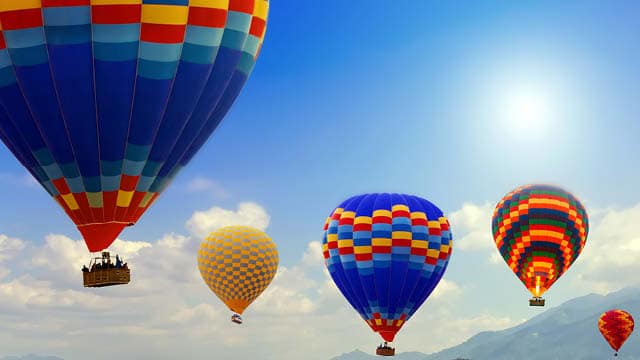 Hot air balloons take flight at the Poteau Balloon Festival.