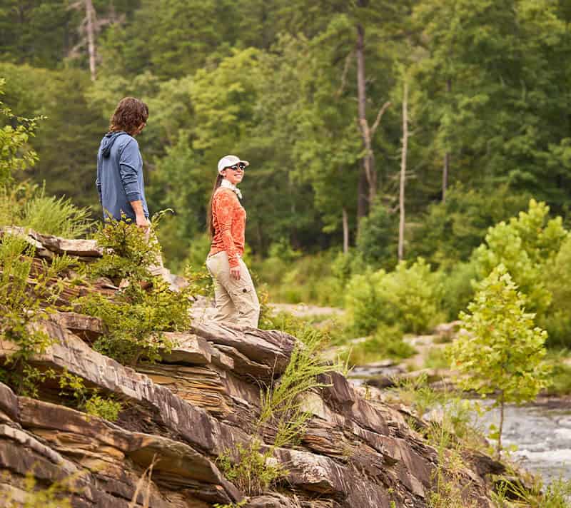 Two people hiking