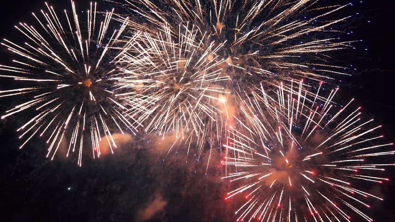 Fireworks going off.