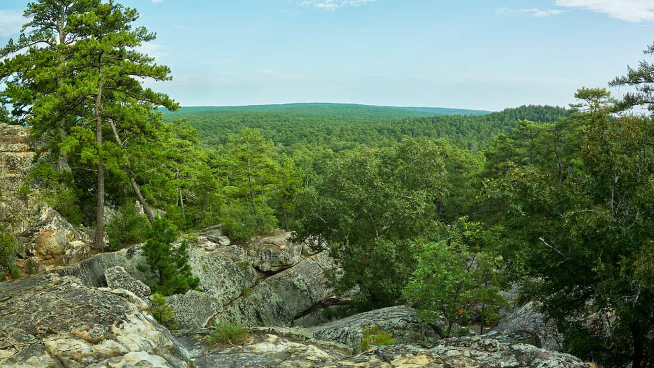 An overlook of Robber's Cave.
