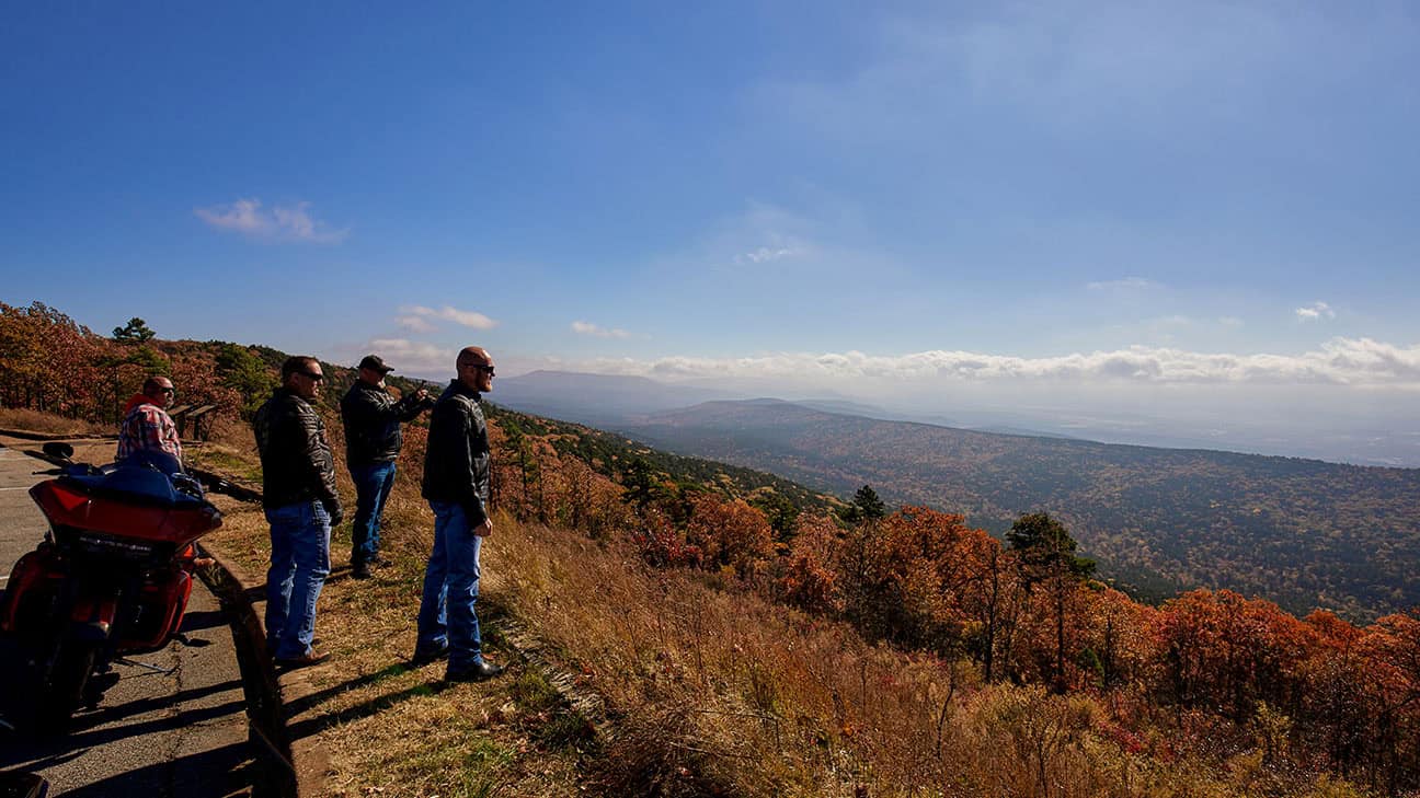 A group of people hiking.